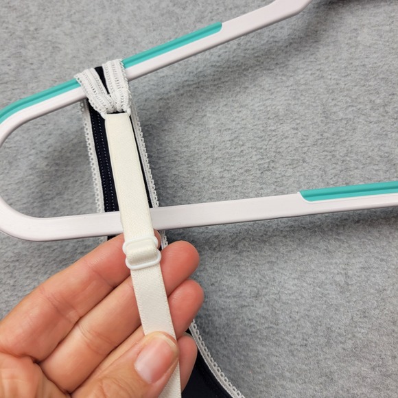 Kathleen Kirkwood Swim Tank Top 1X Sleeveless White Trim NEW QVC Navy - Picture 9 of 16